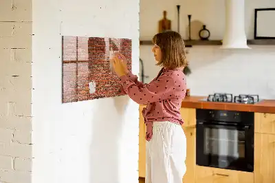 Tableau magnétique avec feutre motif vieux mur de briques