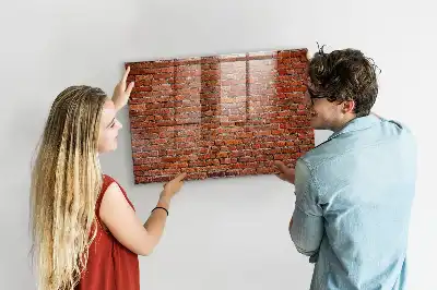 Tableau magnétique avec feutre motif vieux mur de briques