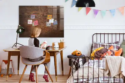 Tableau magnétique effaçable à sec en vieux bois
