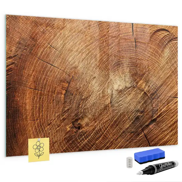Tableau magnétique effaçable à sec modèle vieux tronc d'arbre