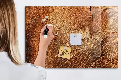 Tableau magnétique effaçable à sec modèle vieux tronc d'arbre