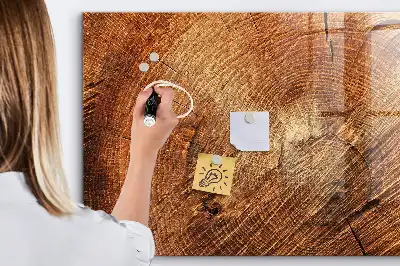 Tableau magnétique effaçable à sec modèle vieux tronc d'arbre