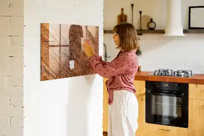 Tableau magnétique avec feutre en bois décoratif
