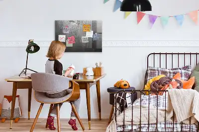 Tableau magnétique avec feutre mur métallique