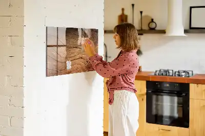 Tableau magnétique effaçable à sec en vieux bois