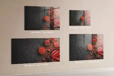 Tableau magnétique avec feutre motif piments rouges