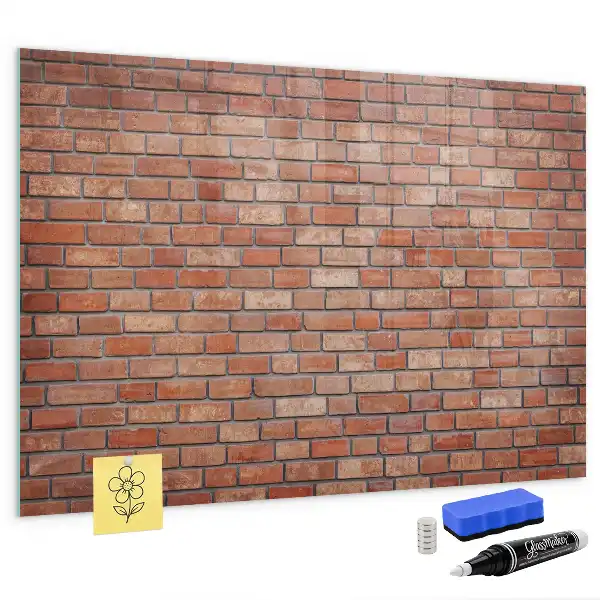 Tableau magnétique avec feutre motif mur de briques