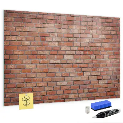 Tableau magnétique avec feutre motif mur de briques