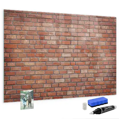 Tableau magnétique avec feutre motif mur de briques