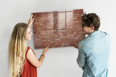 Tableau magnétique avec feutre motif mur de briques