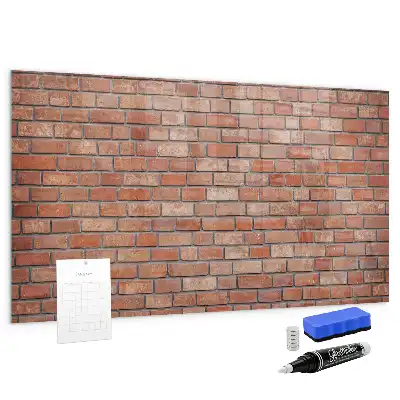 Tableau magnétique avec feutre motif mur de briques