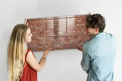 Tableau magnétique avec feutre motif mur de briques