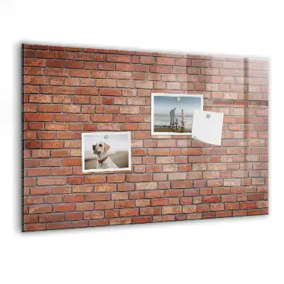 Tableau magnétique avec feutre motif mur de briques