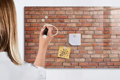 Tableau magnétique avec feutre motif mur de briques