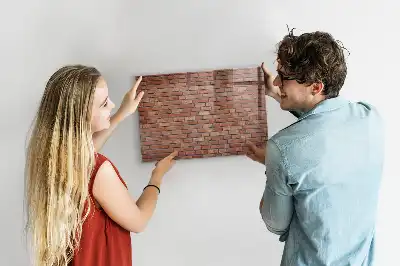 Tableau magnétique avec feutre motif mur de briques