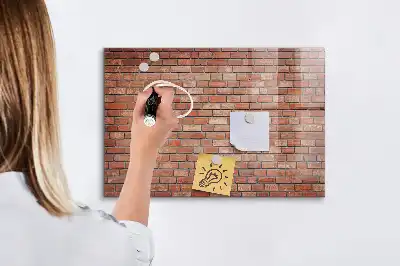 Tableau magnétique avec feutre motif mur de briques