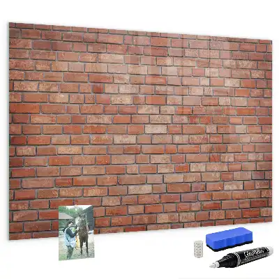 Tableau magnétique avec feutre motif mur de briques