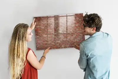 Tableau magnétique avec feutre motif mur de briques