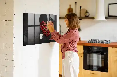 Tableau magnétique avec feutre motif cœur de piments
