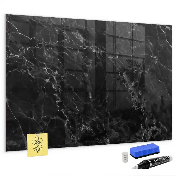 Tableau magnétique avec feutre marbre sombre