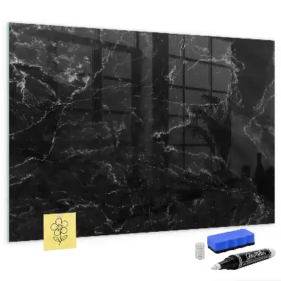 Tableau magnétique effaçable à sec marbre noir