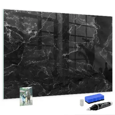 Tableau magnétique effaçable à sec marbre noir