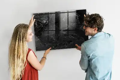 Tableau magnétique effaçable à sec marbre noir