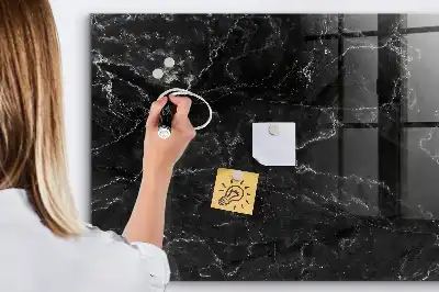 Tableau magnétique effaçable à sec marbre noir