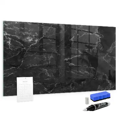 Tableau magnétique effaçable à sec marbre noir