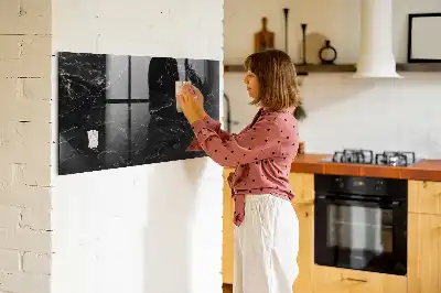 Tableau magnétique effaçable à sec marbre noir