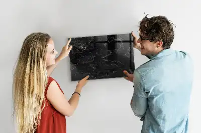 Tableau magnétique effaçable à sec marbre noir