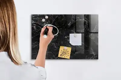 Tableau magnétique effaçable à sec marbre noir