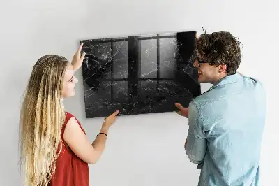 Tableau magnétique effaçable à sec marbre noir