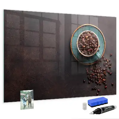 Tableau magnétique avec feutre tasse de café