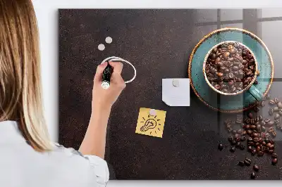 Tableau magnétique avec feutre tasse de café