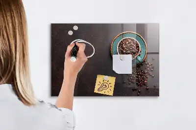 Tableau magnétique avec feutre tasse de café