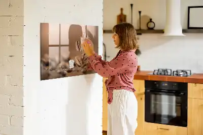 Tableau magnétique avec feutre grains de café