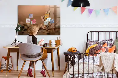 Tableau magnétique avec feutre grains de café