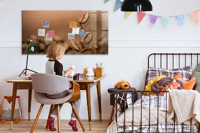 Tableau magnétique avec feutre grains de café