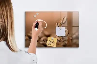 Tableau magnétique avec feutre grains de café