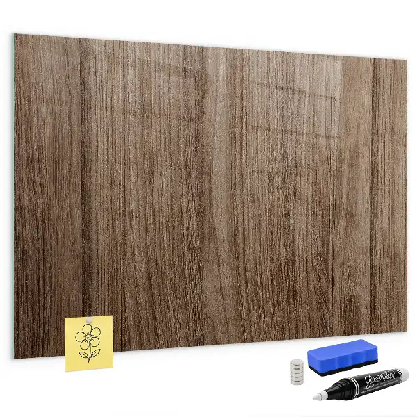 Tableau magnétique effaçable à sec en bois sombre