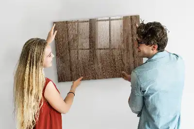 Tableau magnétique effaçable à sec en bois sombre