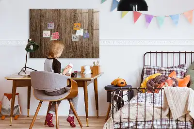 Tableau magnétique effaçable à sec en bois sombre