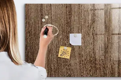 Tableau magnétique effaçable à sec en bois sombre
