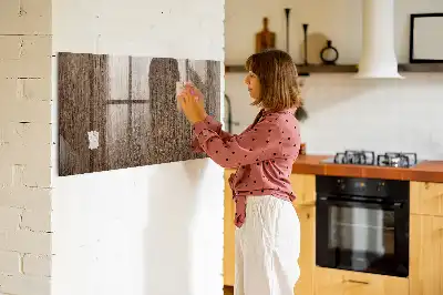 Tableau magnétique effaçable à sec en bois sombre