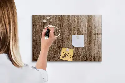 Tableau magnétique effaçable à sec en bois sombre