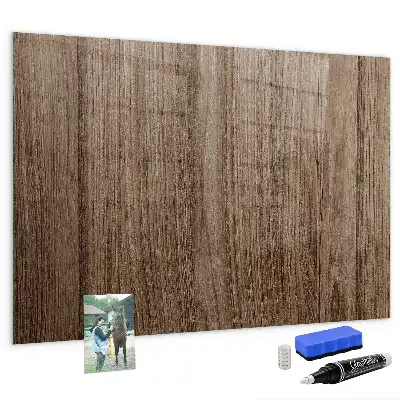 Tableau magnétique effaçable à sec en bois sombre