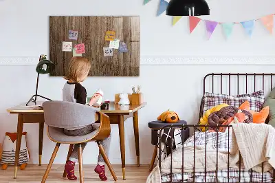 Tableau magnétique effaçable à sec en bois sombre