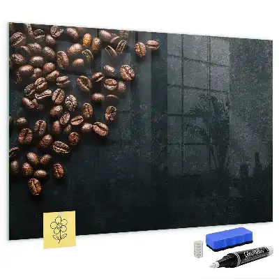 Tableau magnétique effaçable à sec motif grains de café