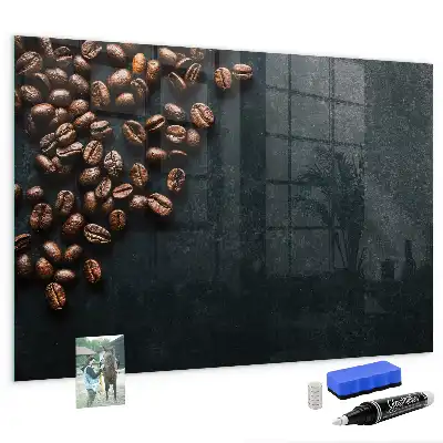 Tableau magnétique effaçable à sec motif grains de café